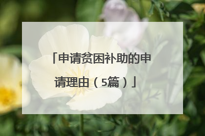申请贫困补助的申请理由(5篇)
