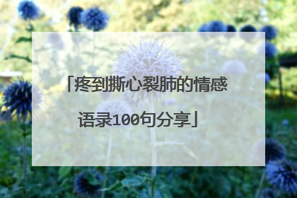 疼到撕心裂肺的情感语录100句分享