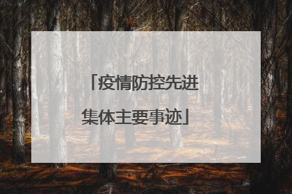 疫情防控先进集体主要事迹