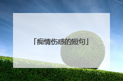 痴情伤感的短句