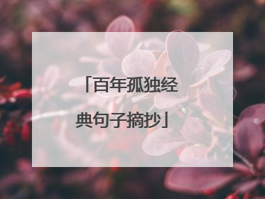 百年孤独经典句子摘抄