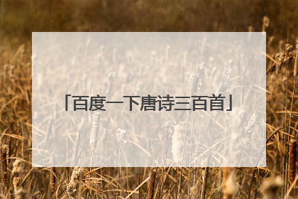 百度一下唐诗三百首