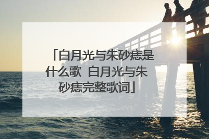 白月光与朱砂痣是什么歌 白月光与朱砂痣完整歌词