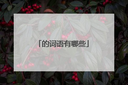 的词语有哪些