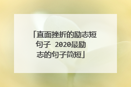 直面挫折的励志短句子 2020最励志的句子简短