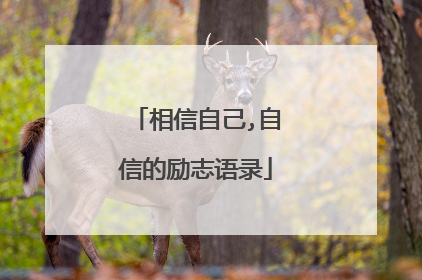 相信自己,自信的励志语录