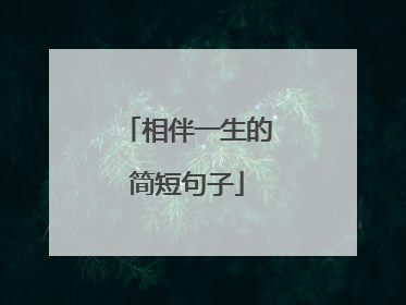 相伴一生的简短句子
