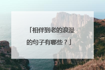 相伴到老的浪漫的句子有哪些？