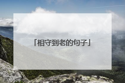 相守到老的句子