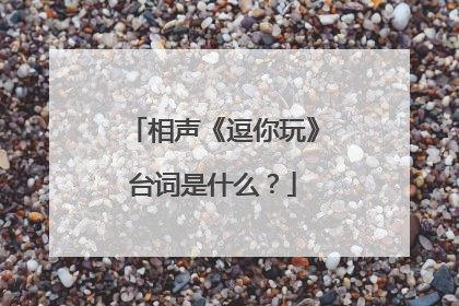 相声《逗你玩》台词是什么？