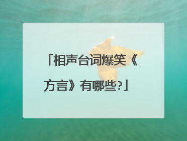 相声台词爆笑《方言》有哪些?