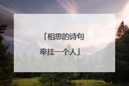 相思的诗句牵挂一个人