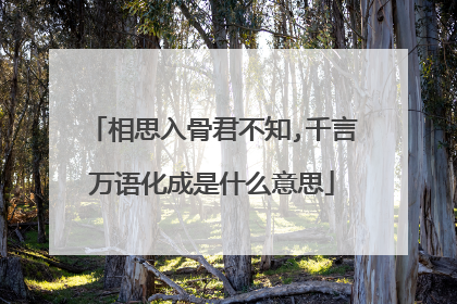 相思入骨君不知,千言万语化成是什么意思