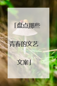 盘点那些青春的文艺文案