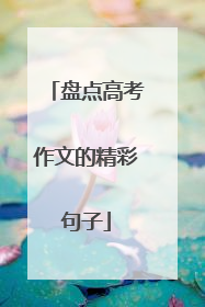 盘点高考作文的精彩句子