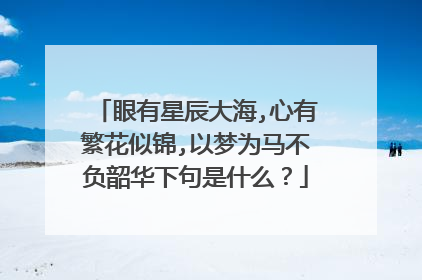 眼有星辰大海,心有繁花似锦,以梦为马不负韶华下句是什么?