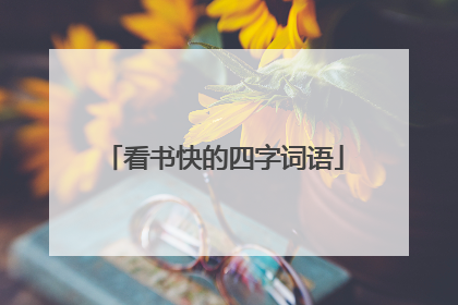 看书快的四字词语