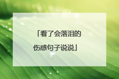 看了会落泪的伤感句子说说