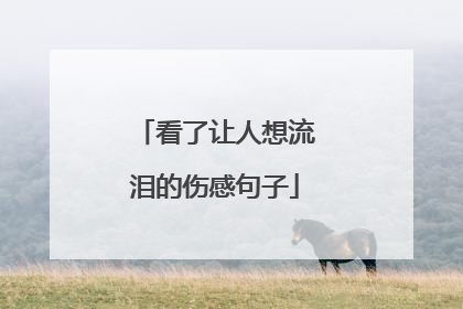 看了让人想流泪的伤感句子