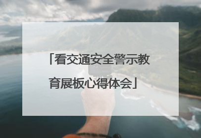 看交通安全警示教育展板心得体会