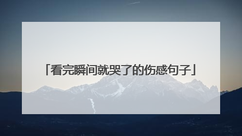 看完瞬间就哭了的伤感句子