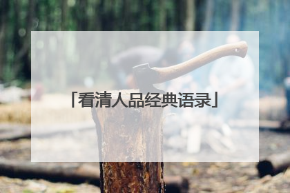 看清人品经典语录