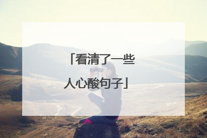 看清了一些人心酸句子
