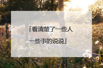 看清楚了一些人一些事的说说