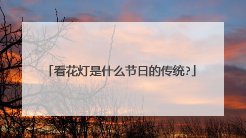 看花灯是什么节日的传统?