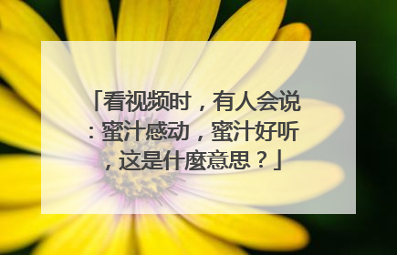 看视频时,有人会说:蜜汁感动,蜜汁好听,这是什麼意思?