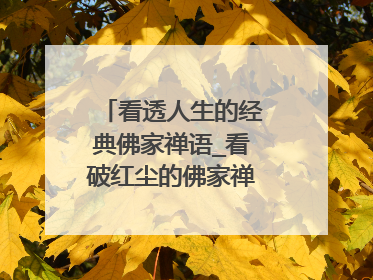 看透人生的经典佛家禅语_看破红尘的佛家禅语句子(2)