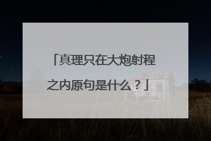 真理只在大炮射程之内原句是什么？
