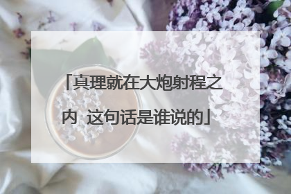 真理就在大炮射程之内 这句话是谁说的