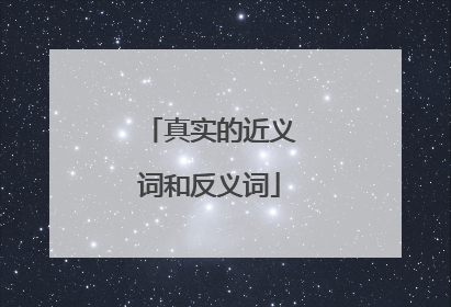 真实的近义词和反义词