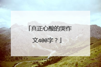 真正心酸的哭作文400字？