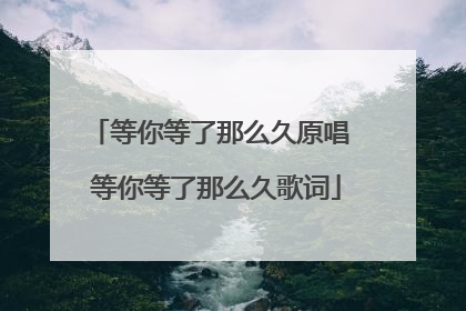 等你等了那么久原唱 等你等了那么久歌词