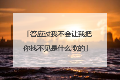 答应过我不会让我把你找不见是什么歌的