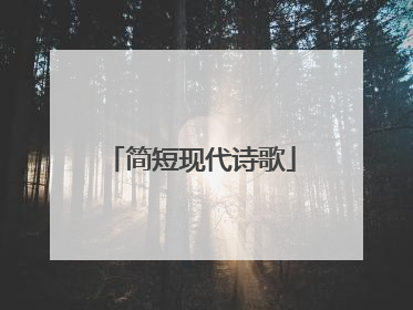 简短现代诗歌