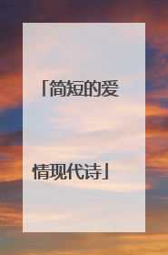 简短的爱情现代诗