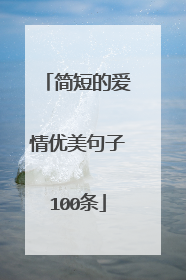 简短的爱情优美句子100条