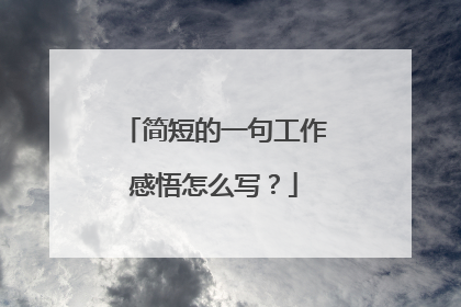 简短的一句工作感悟怎么写？