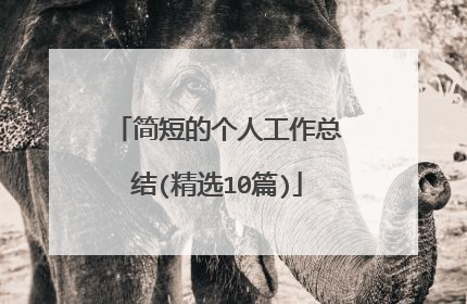 简短的个人工作总结(精选10篇)