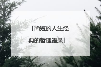 简短的人生经典的哲理语录