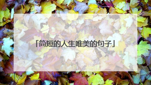 简短的人生唯美的句子