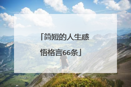 简短的人生感悟格言66条