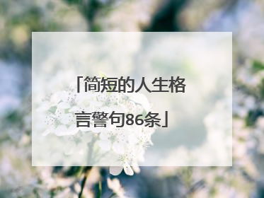 简短的人生格言警句86条