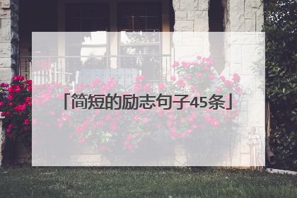 简短的励志句子45条