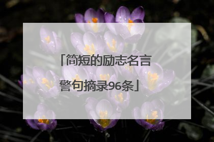 简短的励志名言警句摘录96条