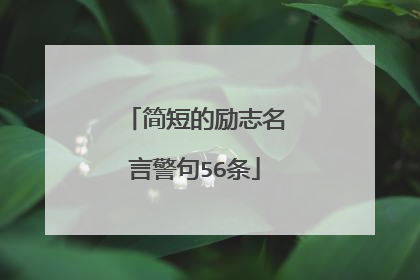 简短的励志名言警句56条