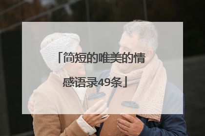 简短的唯美的情感语录49条